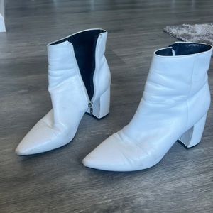Used White Leather booties